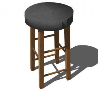 高脚座椅实木凳子SU模型下载_sketchup草图大师SKP模型