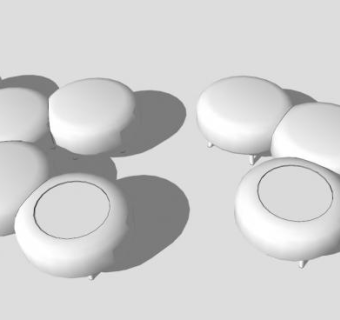 彩色卵石凳SU模型下载_sketchup草图大师SKP模型