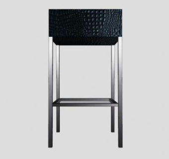 黑色座椅厨房凳子SU模型下载_sketchup草图大师SKP模型