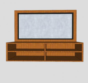 木制等离子电视机柜SU模型下载_sketchup草图大师SKP模型