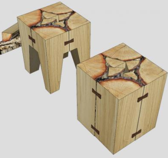 柴凳子SU模型下载_sketchup草图大师SKP模型