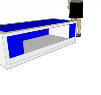 蓝色和白色的电视柜SU模型下载_sketchup草图大师SKP模型