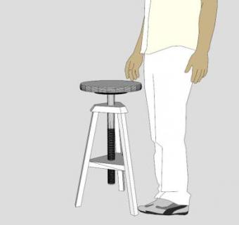 实木家具凳子SU模型下载_sketchup草图大师SKP模型