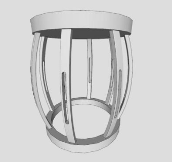 白色座椅橙凳子SU模型下载_sketchup草图大师SKP模型