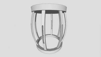 白色座椅橙凳子SU模型下载_sketchup草图大师SKP模型