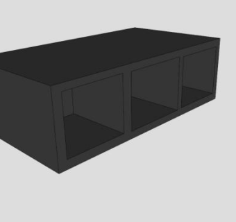 客厅一字型黑色电视柜SU模型下载_sketchup草图大师SKP模型