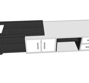 客厅时尚电视柜SU模型下载_sketchup草图大师SKP模型
