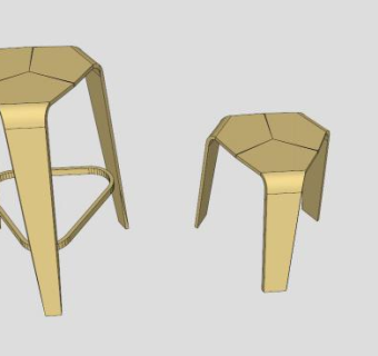 简化凳子SU模型下载_sketchup草图大师SKP模型