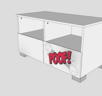 漫画图案电视柜SU模型下载_sketchup草图大师SKP模型