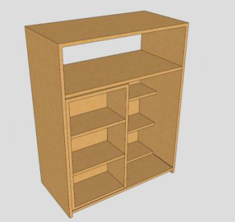 多层简约电视柜SU模型下载_sketchup草图大师SKP模型