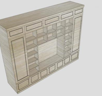 现代客厅组合式电视柜SU模型下载_sketchup草图大师SKP模型