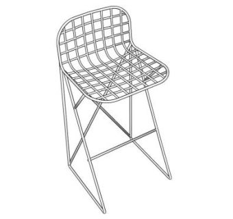 酒吧吧椅座椅SU模型下载_sketchup草图大师SKP模型