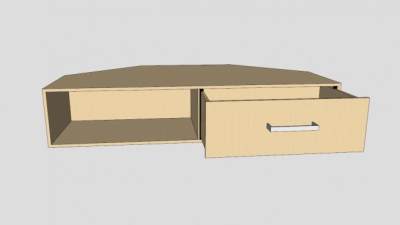 黄色简约单层电视柜SU模型下载_sketchup草图大师SKP模型