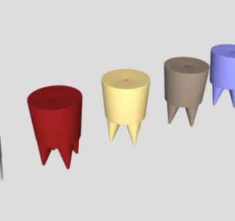 彩色圆凳座椅SU模型下载_sketchup草图大师SKP模型