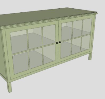 绿色玻璃现代电视柜SU模型下载_sketchup草图大师SKP模型