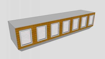 一字型电视长柜SU模型下载_sketchup草图大师SKP模型