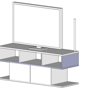 简约型白色电视柜SU模型下载_sketchup草图大师SKP模型