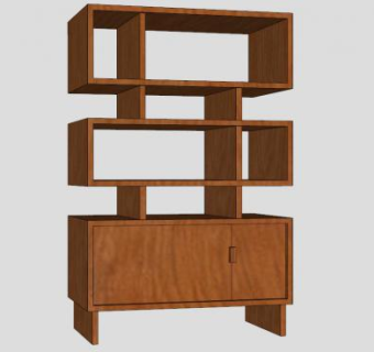 一个很酷的组合式的电视柜SU模型下载_sketchup草图大师SKP模型