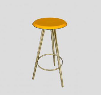 橙色金凳子SU模型下载_sketchup草图大师SKP模型