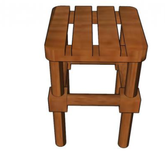 实木凳子脚凳SU模型下载_sketchup草图大师SKP模型