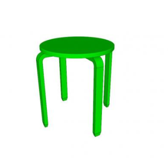 宜家绿色凳子SU模型下载_sketchup草图大师SKP模型