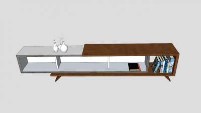 新中式风格电视柜SU模型下载_sketchup草图大师SKP模型