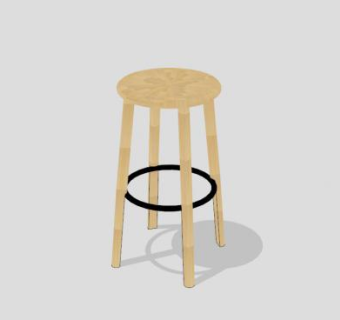 圆形凳子独奏凳SU模型下载_sketchup草图大师SKP模型