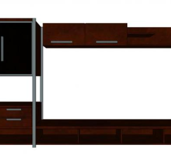 板式家具电视柜SU模型下载_sketchup草图大师SKP模型