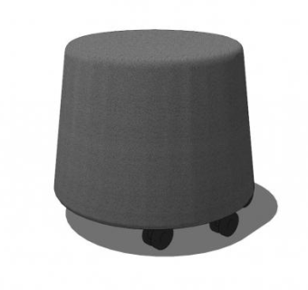 灰色凳子柔软座位SU模型下载_sketchup草图大师SKP模型