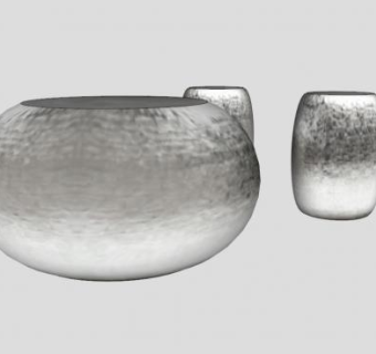 咖啡桌椅圆凳SU模型下载_sketchup草图大师SKP模型