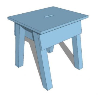 简单儿童凳SU模型下载_sketchup草图大师SKP模型