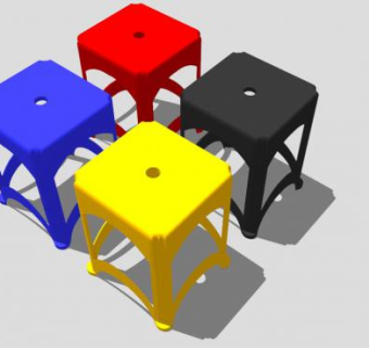 色彩斑斓凳子SU模型下载_sketchup草图大师SKP模型