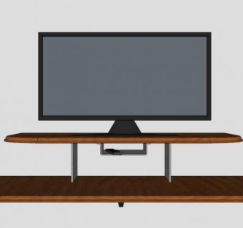木制双层电视柜SU模型下载_sketchup草图大师SKP模型
