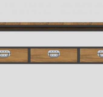 复古落地式电视柜SU模型下载_sketchup草图大师SKP模型