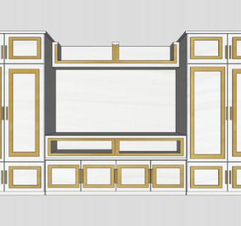 组合式的电视柜和衣柜SU模型下载_sketchup草图大师SKP模型