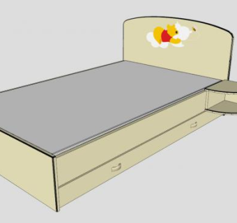 小熊维尼儿童床SU模型下载_sketchup草图大师SKP模型
