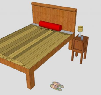 床具单人床单层床SU模型下载_sketchup草图大师SKP模型