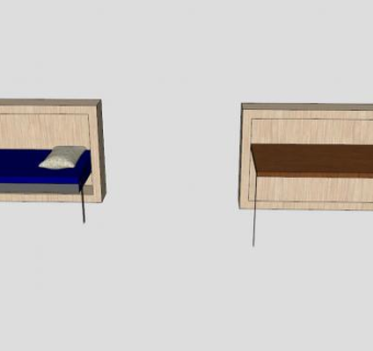 折叠双人床SU模型下载_sketchup草图大师SKP模型