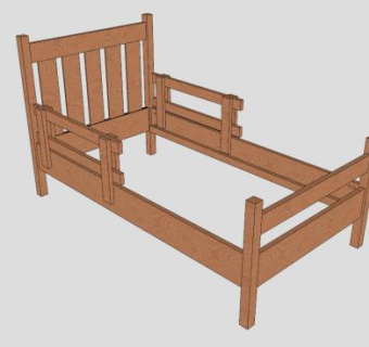 幼儿床儿童床SU模型下载_sketchup草图大师SKP模型