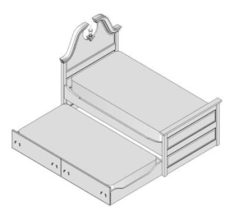 欧式床脚轮矮床SU模型下载_sketchup草图大师SKP模型