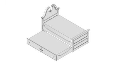 欧式床脚轮矮床SU模型下载_sketchup草图大师SKP模型