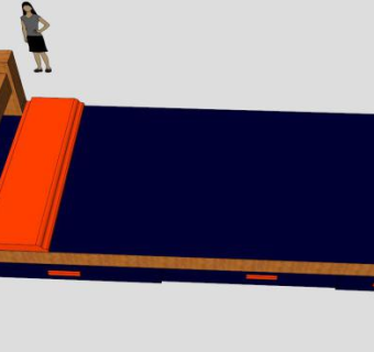 单人床实木床具SU模型下载_sketchup草图大师SKP模型