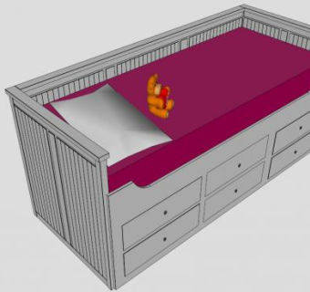 欧式日间床SU模型下载_sketchup草图大师SKP模型