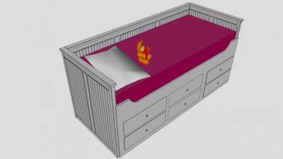 欧式日间床SU模型下载_sketchup草图大师SKP模型