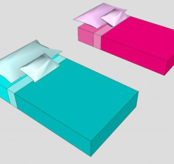 儿童床卧室床SU模型下载_sketchup草图大师SKP模型