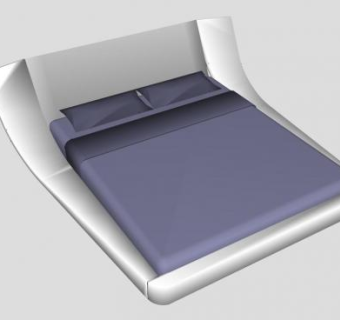 蚕茧双人床SU模型下载_sketchup草图大师SKP模型