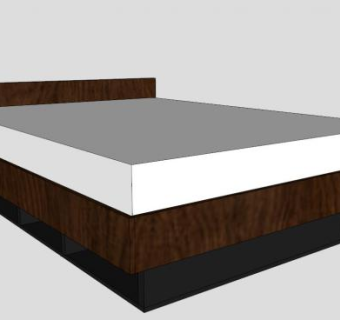 现代平台床SU模型下载_sketchup草图大师SKP模型