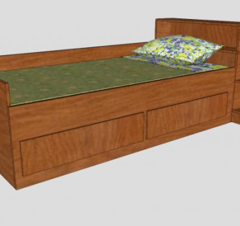 青少年双人床SU模型下载_sketchup草图大师SKP模型