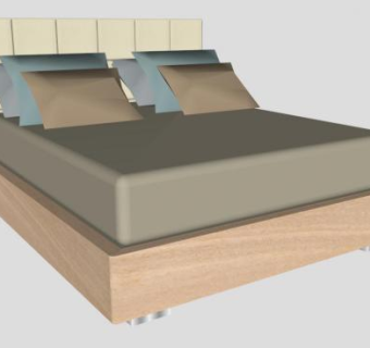 威廉平板双人床SU模型下载_sketchup草图大师SKP模型