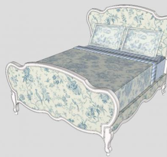 路易十五双人床SU模型下载_sketchup草图大师SKP模型